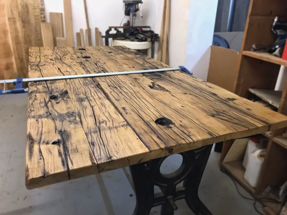 Fabrication d'un plateau de table